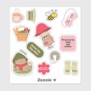Sticker Mossy & Fern Cute Champhrooms & Cosy Citations
