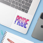 Sticker Mot Bisexuel Fier (Ordinateur portable avec iPhone)