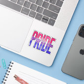 Sticker Mot Bisexuel Fier (Ordinateur portable avec iPhone)