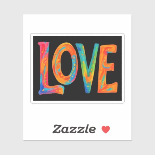 Sticker Mot d'amour coloré (Feuille)