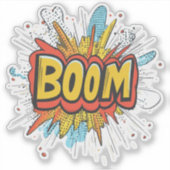 Sticker Mot de couleurs graphiques comiques boom. (Devant)