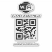 Sticker Mot de passe Wifi | Analyse du code QR pour se con (Devant)
