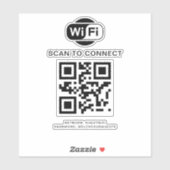 Sticker Mot de passe Wifi | Analyse du code QR pour se con (Feuille)