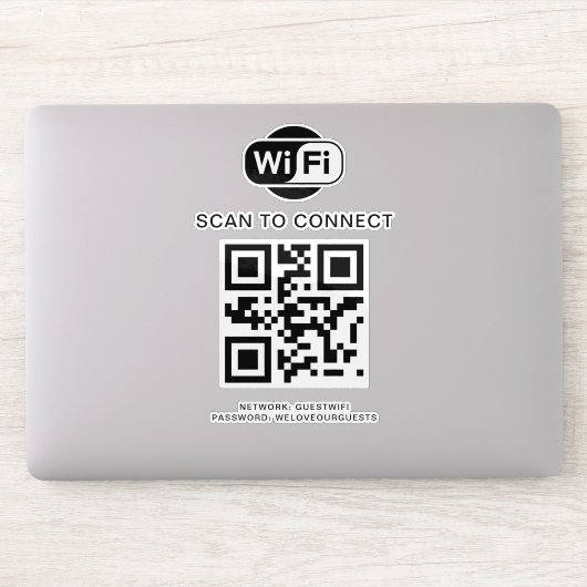 Sticker Mot de passe Wifi | Analyse du code QR pour se con (Ordinateur)