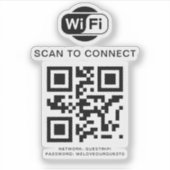 Sticker Mot de passe Wifi | Analyse du code QR pour se con (Devant)