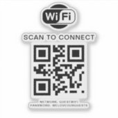 Sticker Mot de passe Wifi | Analyse du code QR pour se con (Devant)