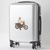 Sticker Motard à moto (Sur valise)