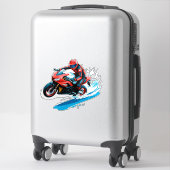 Sticker 🏍️ Motard Élégant Design Urbain Minimaliste (Sur valise)