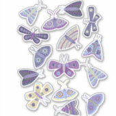 Sticker Moth Blue Purple Art (Devant)