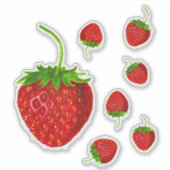 Sticker Motif à fraise rouge (Devant)
