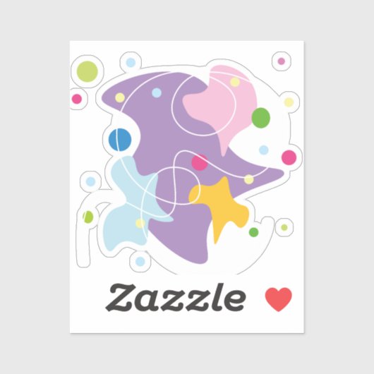 Sticker Motif abstrait tendance dans les couleurs violet e (Feuille)