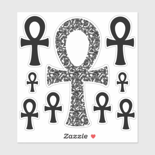 Sticker Motif Ankh Swirl (Feuille)