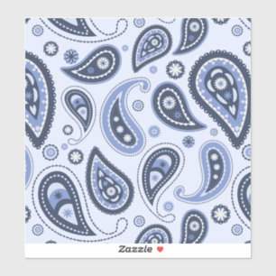 Sticker Motif Blue Paisley