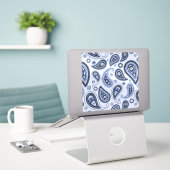 Sticker Motif Blue Paisley (Ordinateur portable sur le bureau)