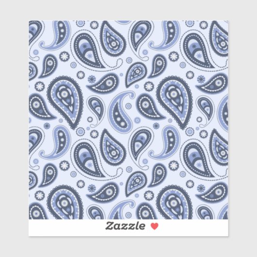 Sticker Motif Blue Paisley (Feuille)
