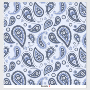 Sticker Motif Blue Paisley