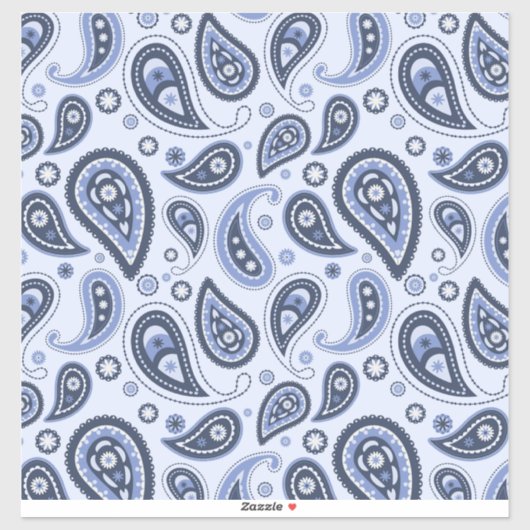 Sticker Motif Blue Paisley (Feuille)