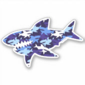 Sticker Motif Camouflage requins bleus (Devant)