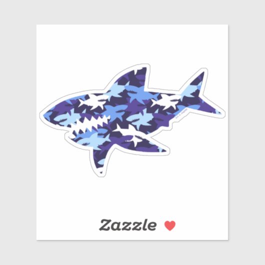 Sticker Motif Camouflage requins bleus (Feuille)