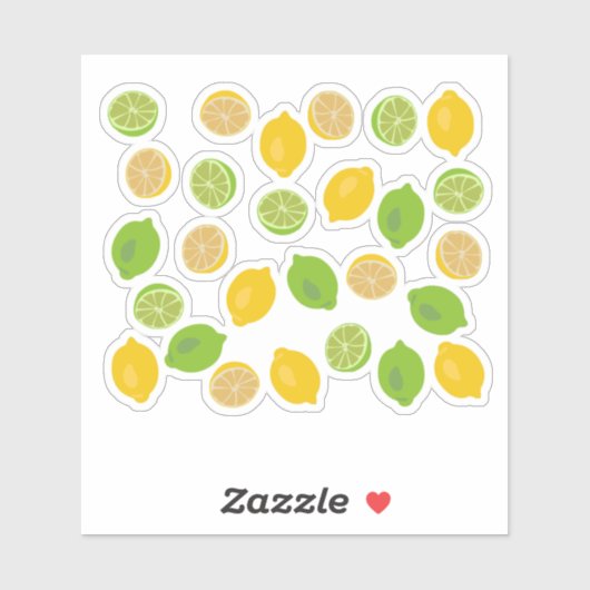 Sticker Motif citron et citron vert (Feuille)