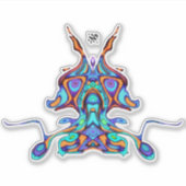 Sticker Motif coloré (pareidolia) - Perroquet spatial v1 (Devant)