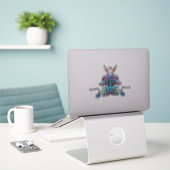 Sticker Motif coloré (pareidolia) - Perroquet spatial v1 (Ordinateur portable sur le bureau)