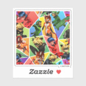 Sticker Motif de caractères couleur miquille (Feuille)