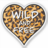Sticker motif de cheetah léopard | coeur sauvage et libre (Devant)