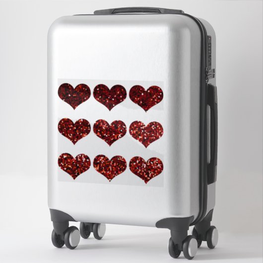 Sticker Motif de coeur de gloire rouge Parties scintillant (Sur valise)