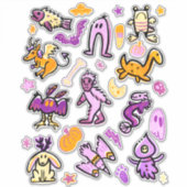 Sticker Motif de dessin de Halloween Cryptid Monsters (Devant)