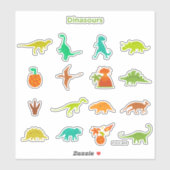 Sticker Motif de dinosaures (Feuille)