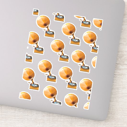 Sticker Motif de disque Gramophone. (Détail)