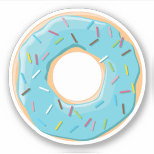 Sticker Motif de Donuts Colorés Rétro pour une Fête Amusan