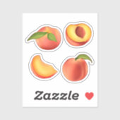 Sticker Motif de fruits de pêche (Feuille)