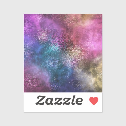 Sticker Motif de galaxie coloré (Feuille)