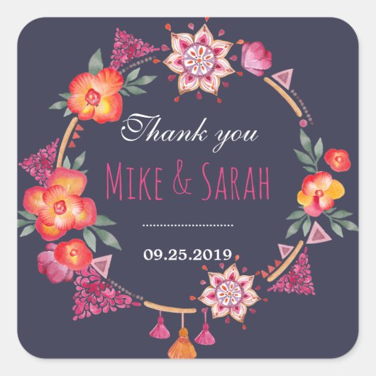 Sticker Motif de Merci de la tribu des fleurs Wrea (Devant)