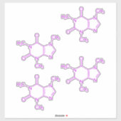 Sticker Motif de molécule de caféine violette (Feuille)