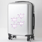 Sticker Motif de molécule de caféine violette (Sur valise)