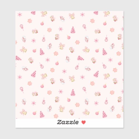 Sticker Motif de Noël rose cosy (Feuille)
