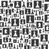 Sticker Motif de pièces d'échecs - noir et blanc (Devant)