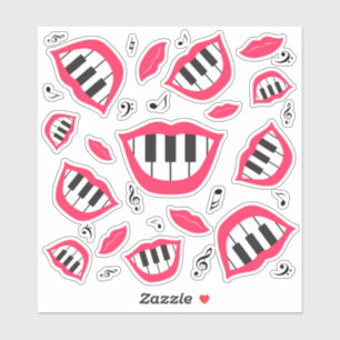 Sticker Motif de sourire piano