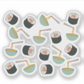 Sticker Motif de sushis et nouilles (Devant)