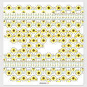 Sticker Motif de tournesol rustique contemporain (Feuille)