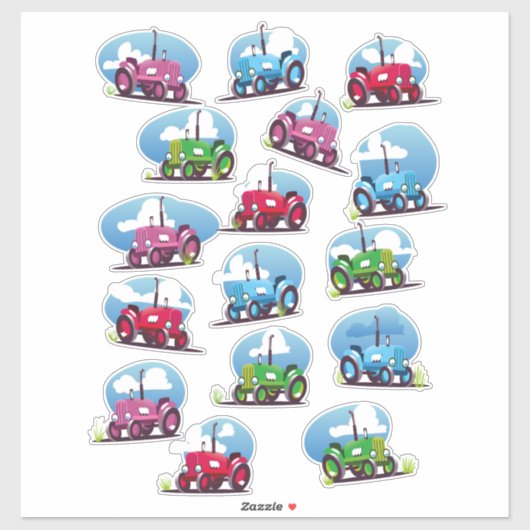 Sticker Motif de tracteur (Feuille)