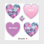 Sticker Motif d'encre pourpre, rose, noire et bleue (Feuille)