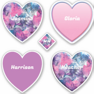 Sticker Motif d'encre pourpre, rose, noire et bleue