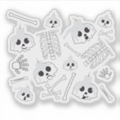 Sticker Motif des os crâniens de squelette d'Halloween (Devant)