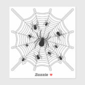 Sticker Motif d'Halloween Black White araignées (Feuille)