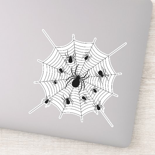 Sticker Motif d'Halloween Black White araignées (Détail)