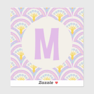 Sticker Motif en coquille de couleur pastel